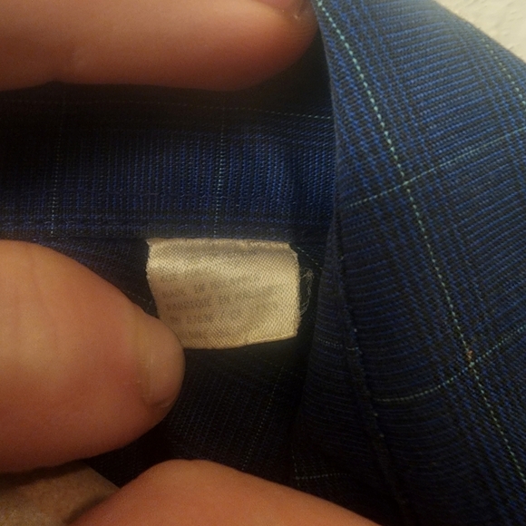 Yves Saint Laurent Longsleeve Blue Plaid Button-down Dress Shirt Mens sz Large - Picture 3 of 5